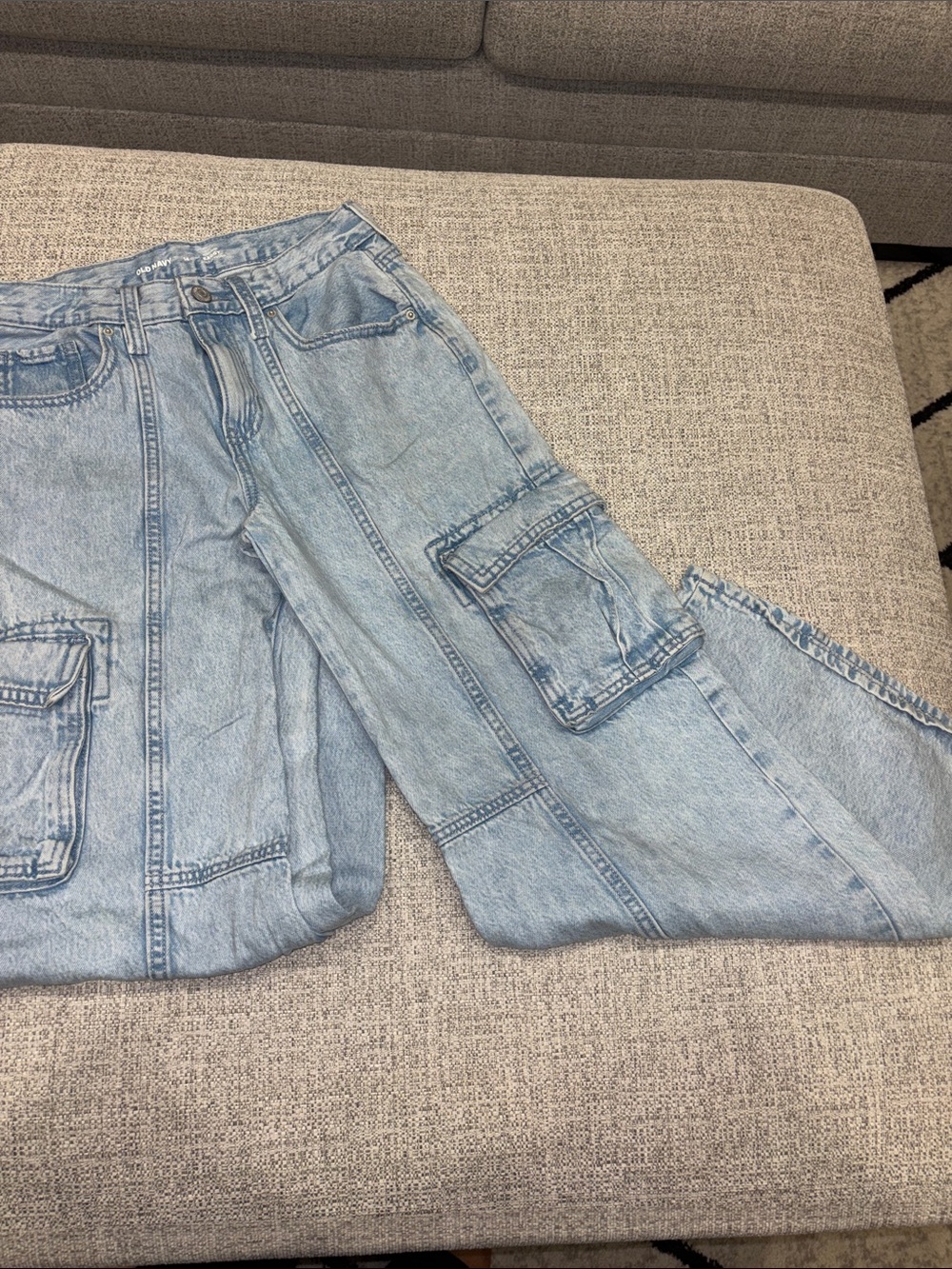 Old Navy Light Blue Relaxed Cargo Jeans